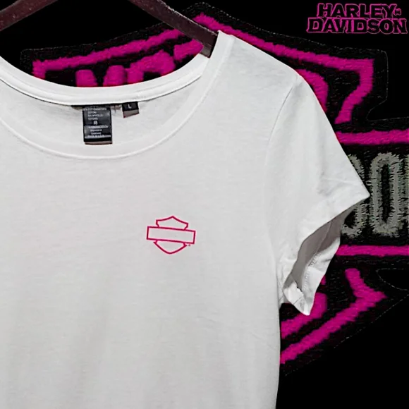 Harley-Davidson Women's L SS Tee | Breast Cancer Awareness "No One Rides Alone" - Picture 4 of 15